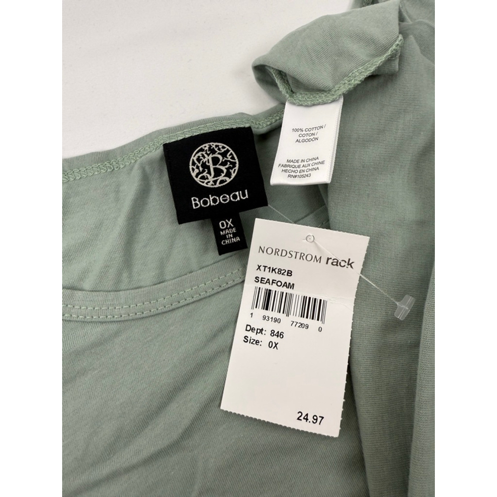 NWT Women's Boboau Green Puff Sleeve Top Plus Size 0X $12 w/$25 purchase - Picture 6 of 6